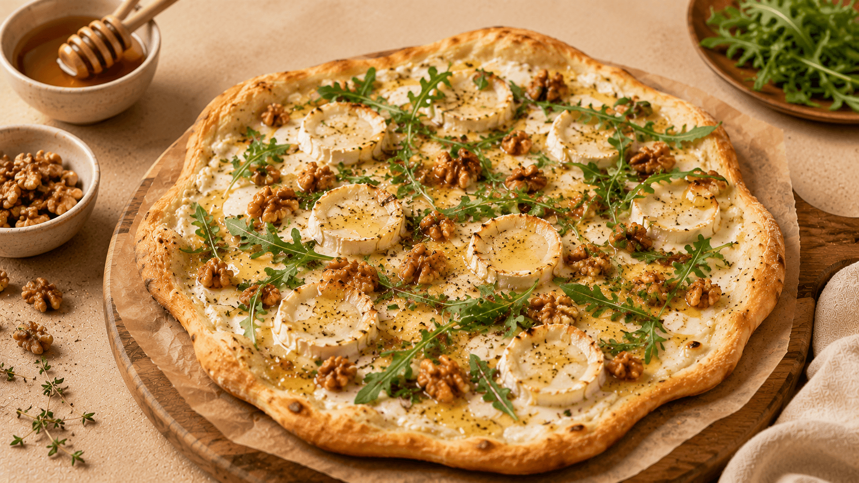 Pizza Chèvre, Miel & Noix